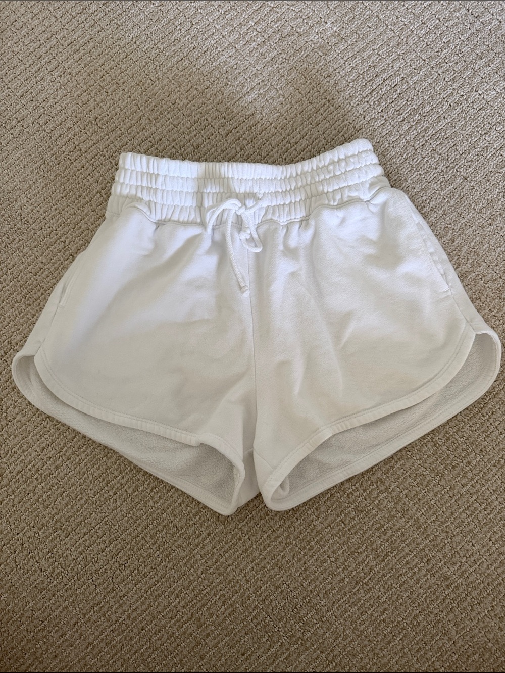 Abercrombie & Fitch White Elastic Waist Shorts